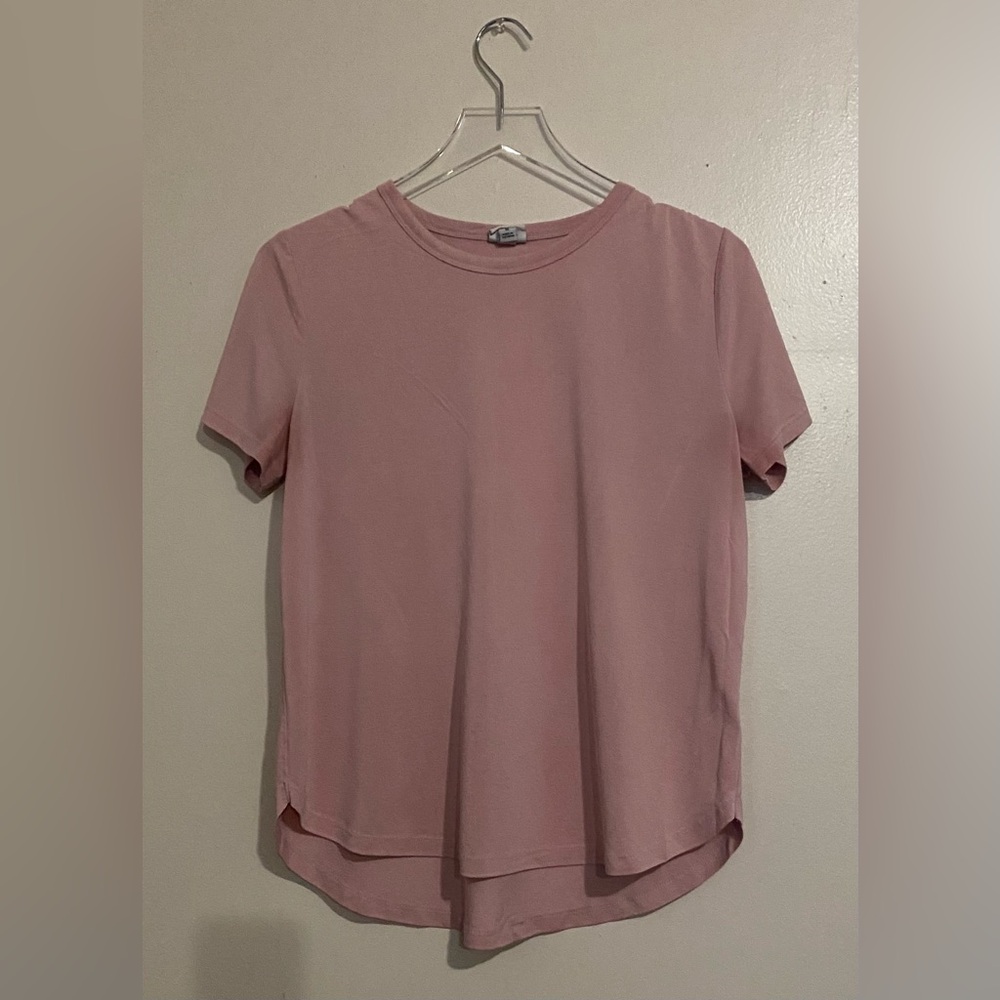 Pink Cotton and Spandex T-Shirt